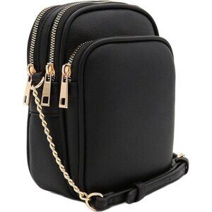 Multi Pocket PU Leather Casual Medium Crossbody Bag